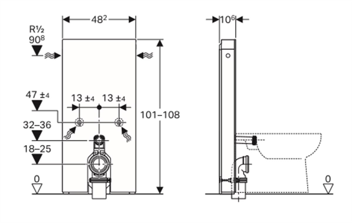 Geberit Monolith Rezervuar, Yere Oturan Klozet İçin, 101 Cm Bej