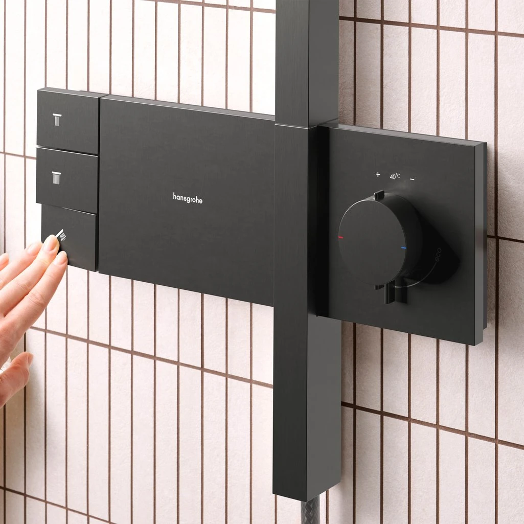 Hansgrohe Raindance Alive S Duş Kolonu 300 2jet EcoSmart Mat Siyah Krom