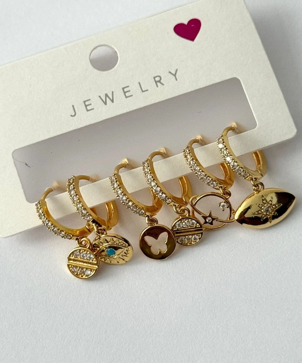 Bijuteri Gezegen Göz 6'Lı Küpe