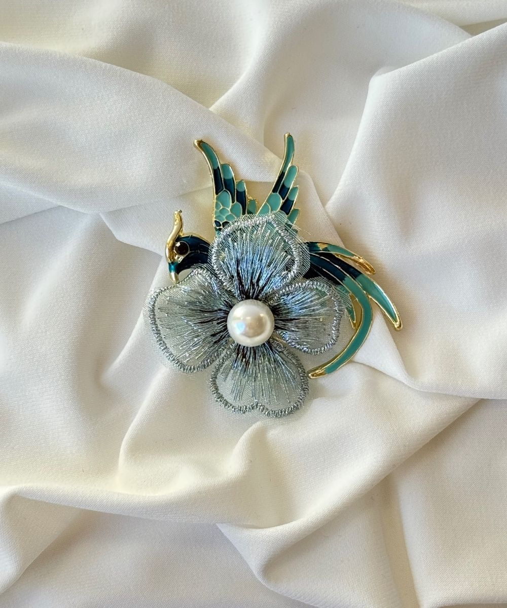 Vıp Mavi Şapşal Kuş Broş