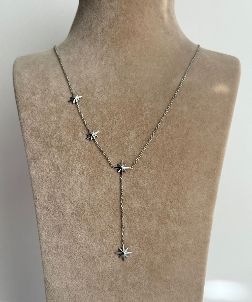 Çelik Çoban Yıldızı Silver Y Kolye