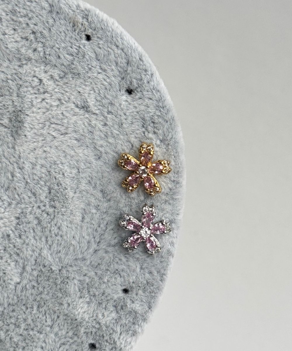 Çelik Pembe Çiçek Tragus Piercing