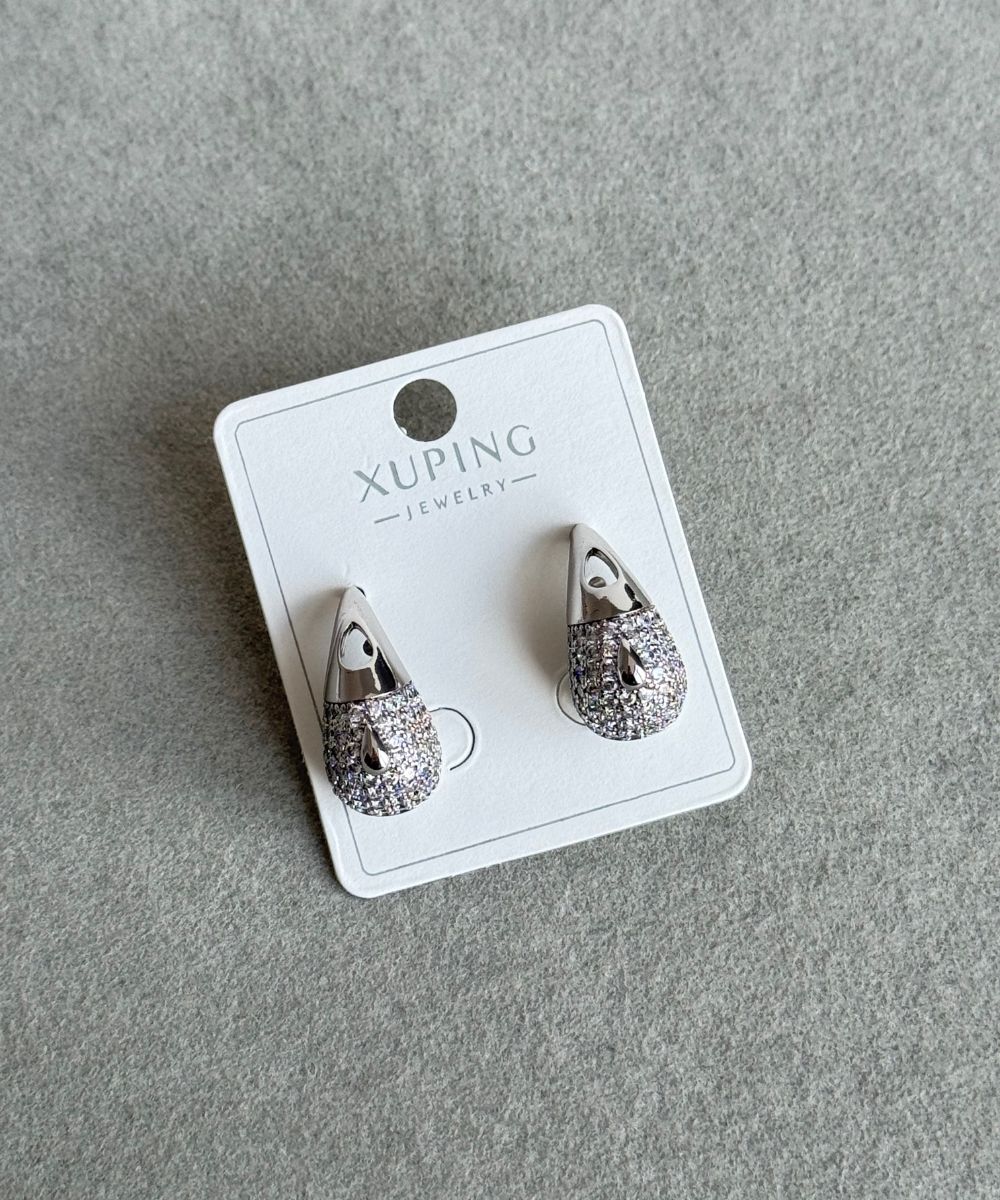 Xuping Damla Taşlı Boşluklu  Küpe