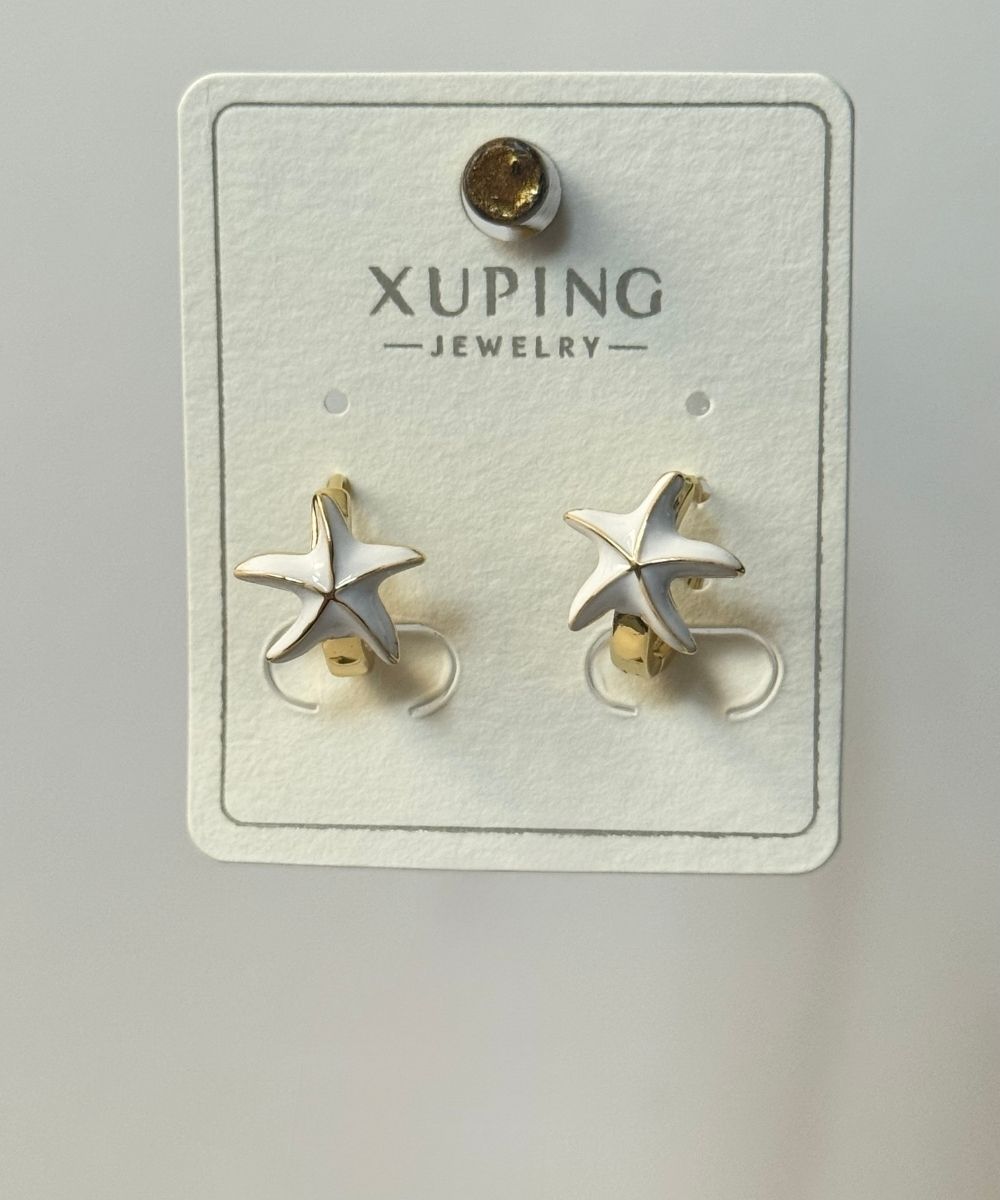 Xuping Beyaz Deniz Yıldızı Küpe