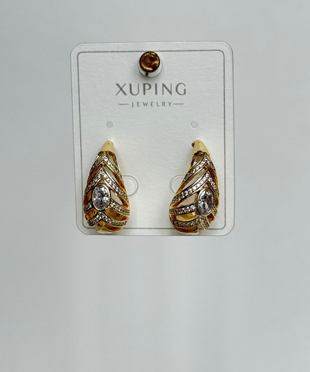 Xuping Kesik Damla Gold Küpe