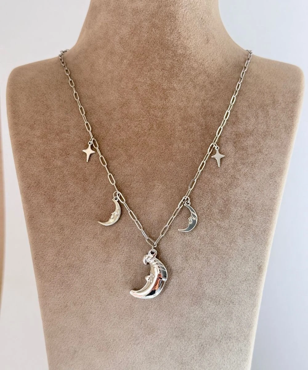 Çelik  Ay Dede Silver Kolye