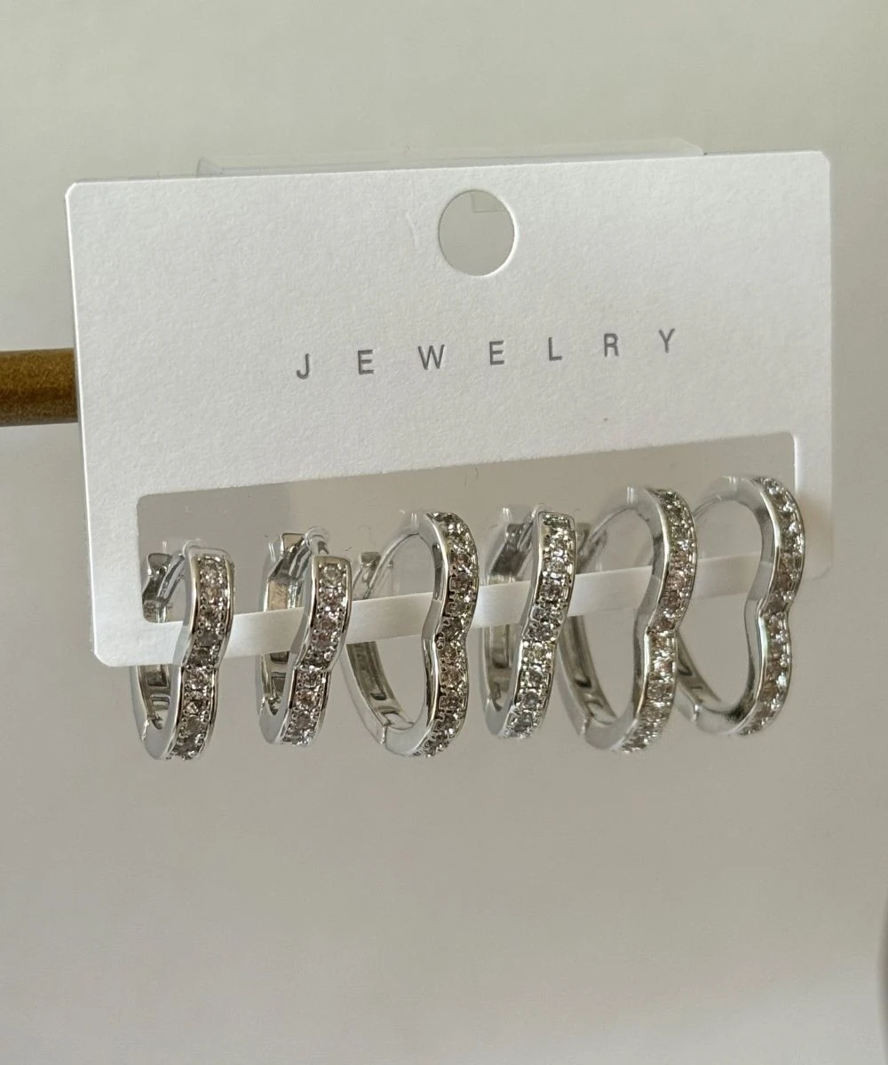 Bijuteri 6'Lı Kalp Küpe