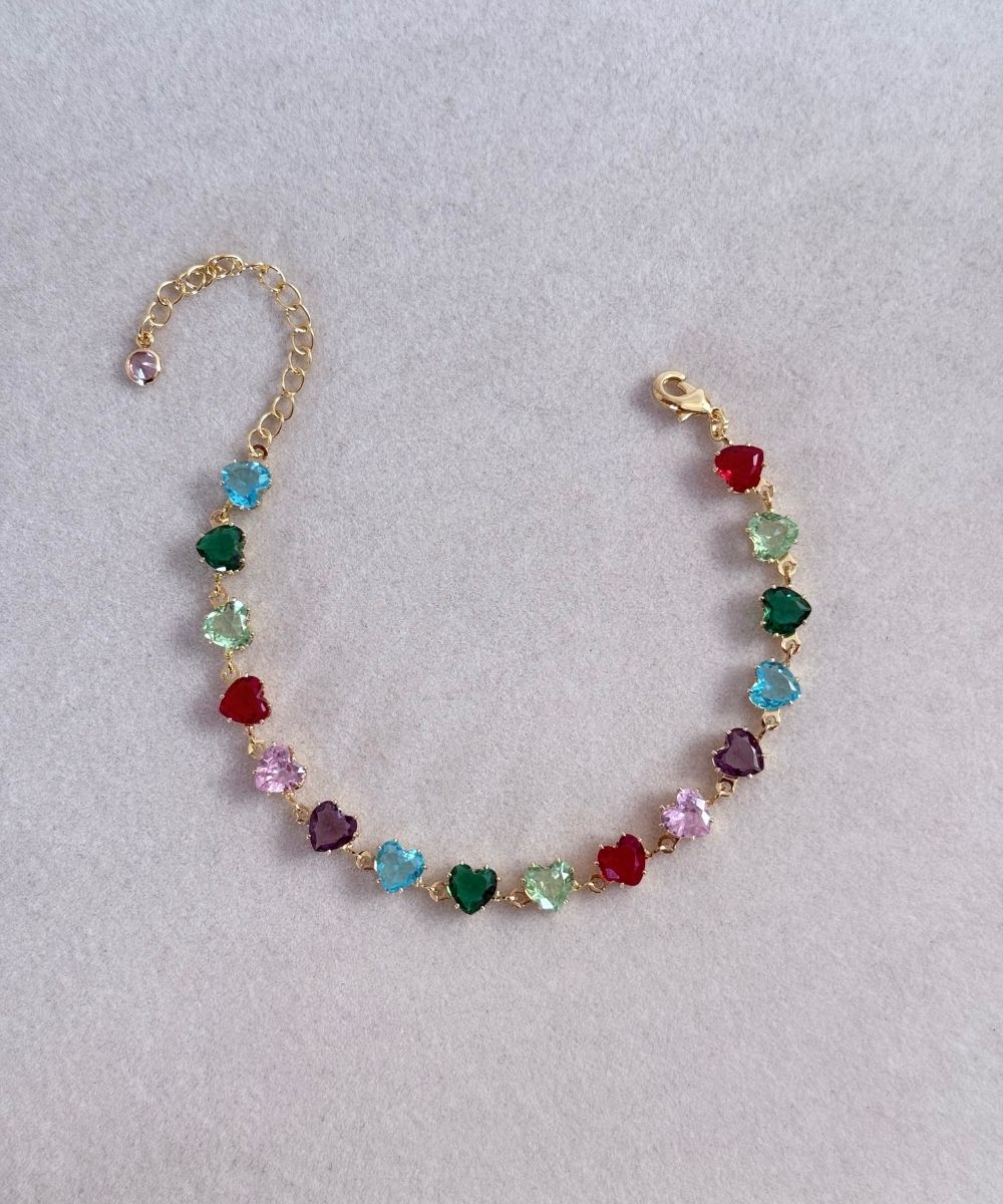 Vip Renkli Minimal Kalp Bileklik