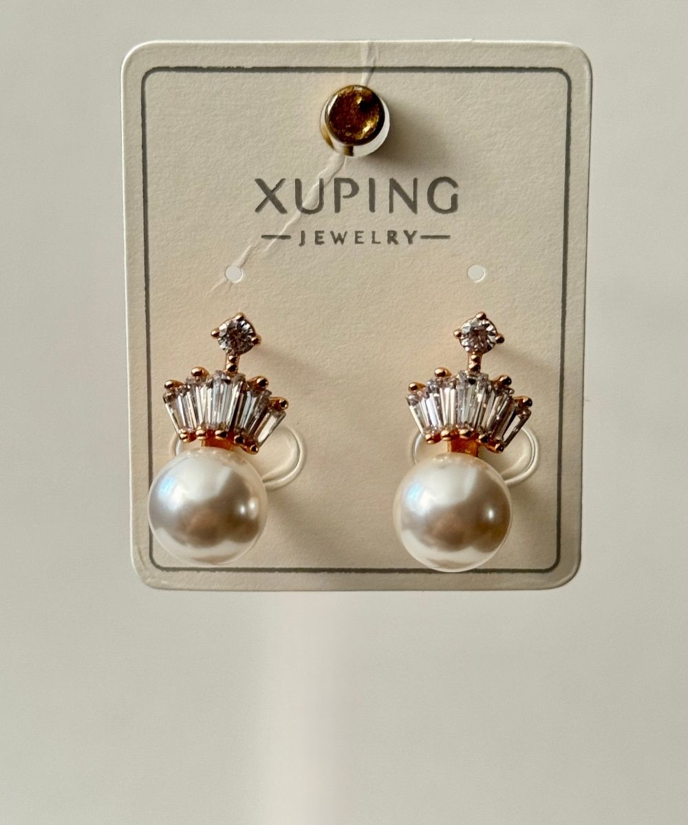 Xuping İncili Taç Taşlı Küpe