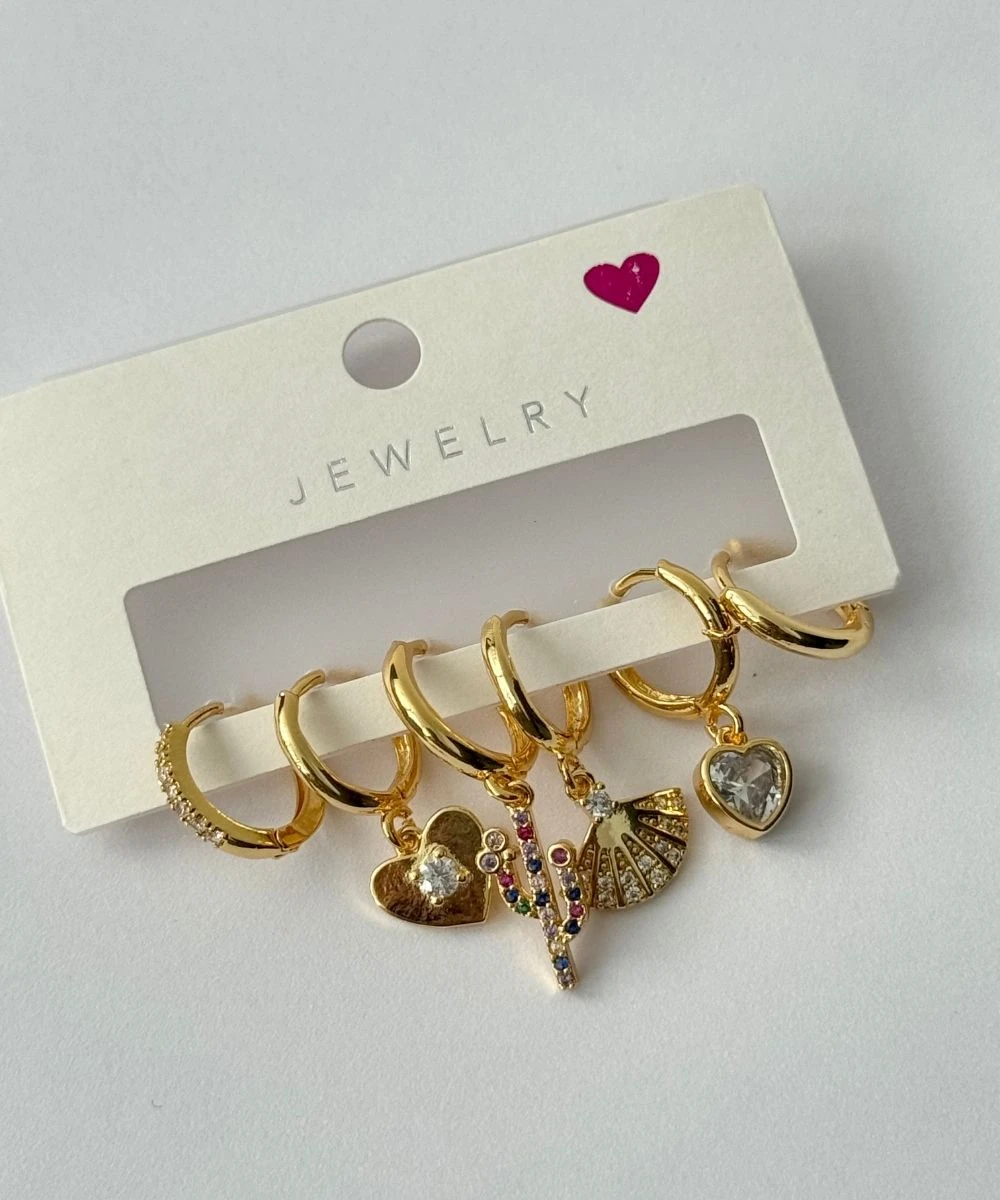 Bijuteri Kaktüs 6'Lı Küpe