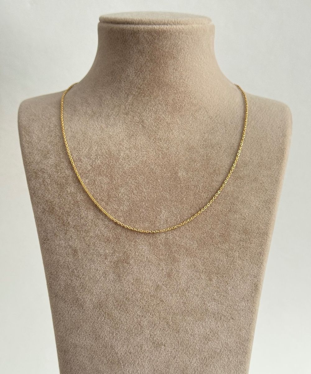 Çelik İnce Gold Zincir Kolye