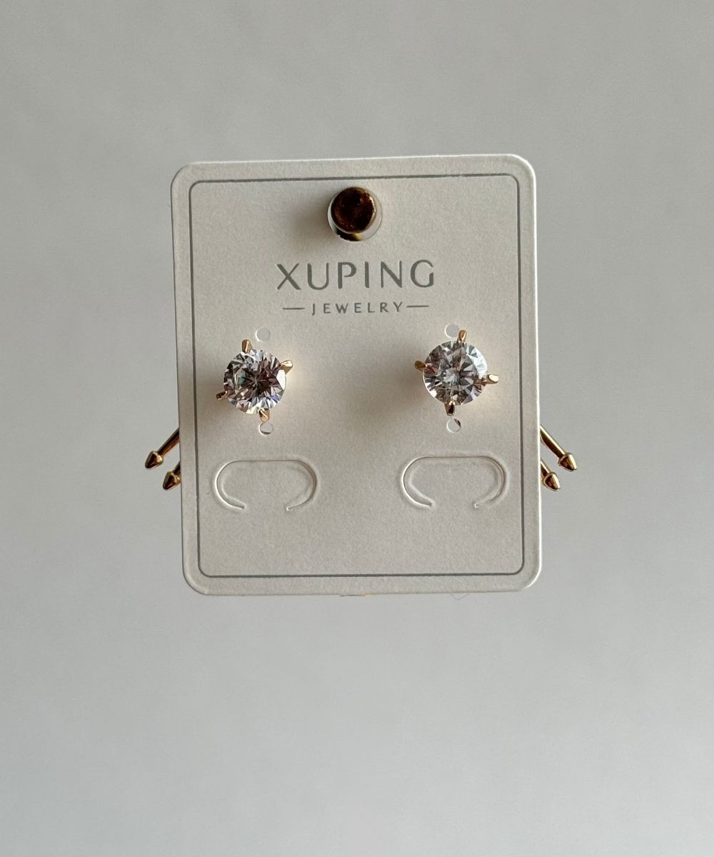 Xuping Arkası Yelpaze Desen Tektaş Küpe