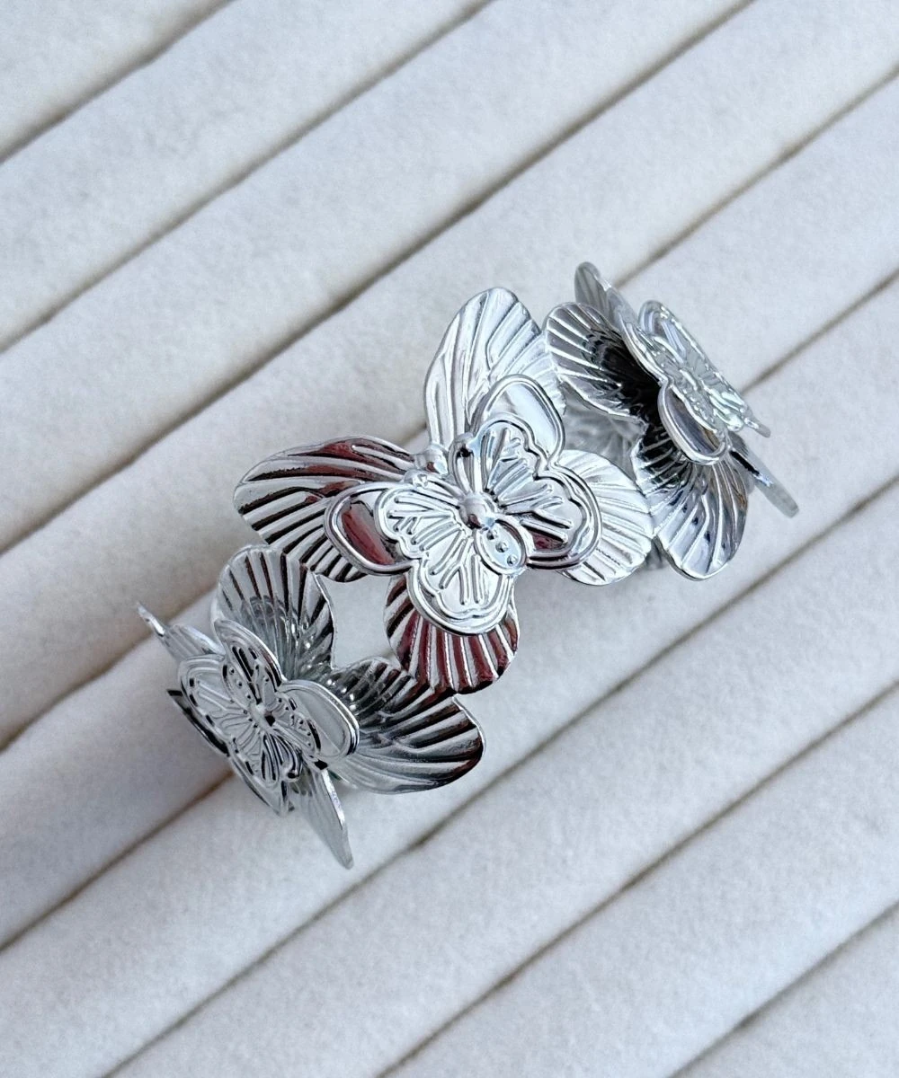 Çelik İç İçe Kelebek Silver Kelepçe