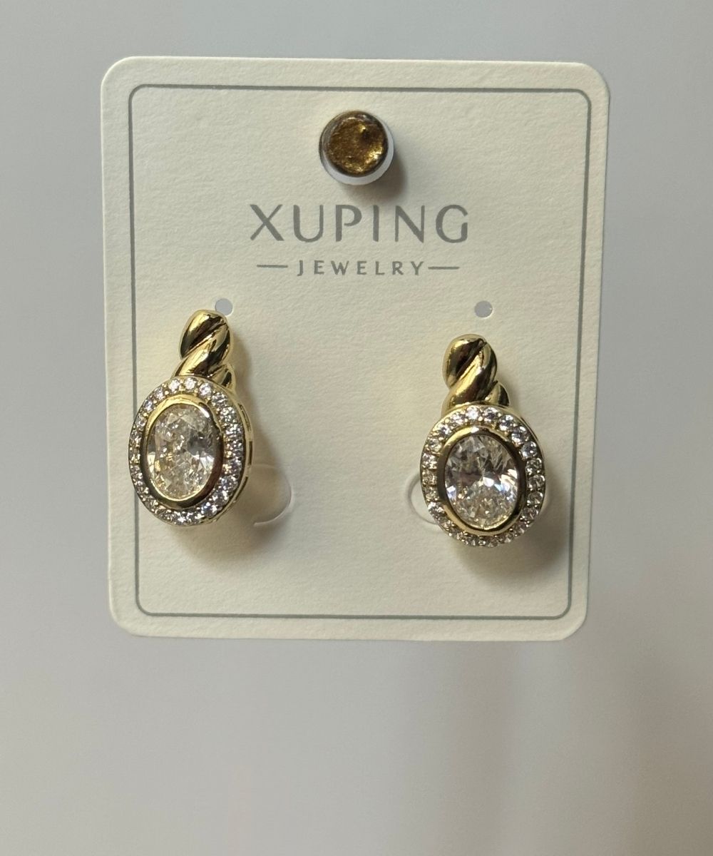 Xuping Elips Taşlı Küpe