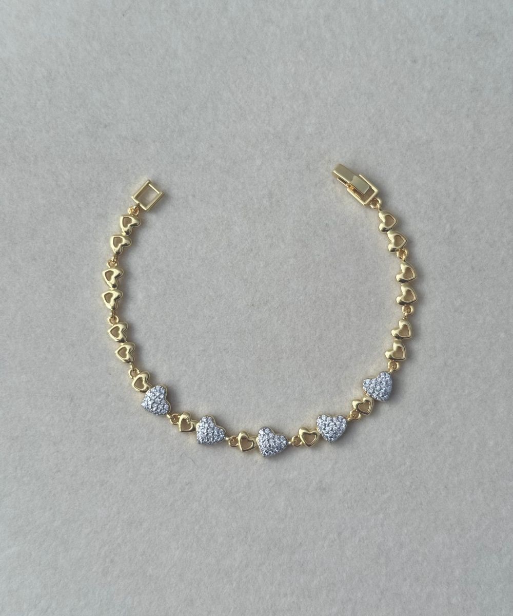 Zirkon Kalpli Gold Bileklik
