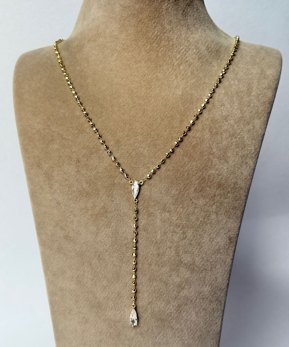 Vıp Narin Taşlı Y Gold Kolye