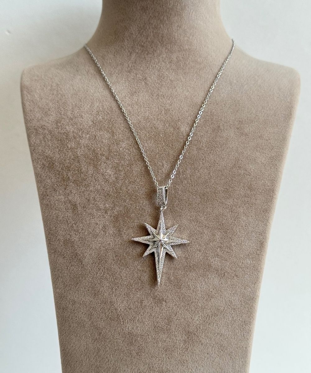 Çelik Kuzey Yıldızı Kolye