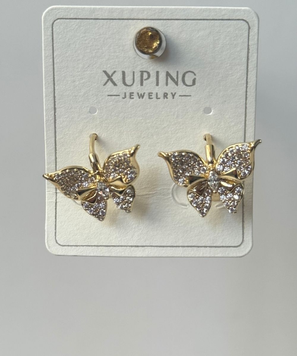Xuping Taşlı Kelebek Küpe