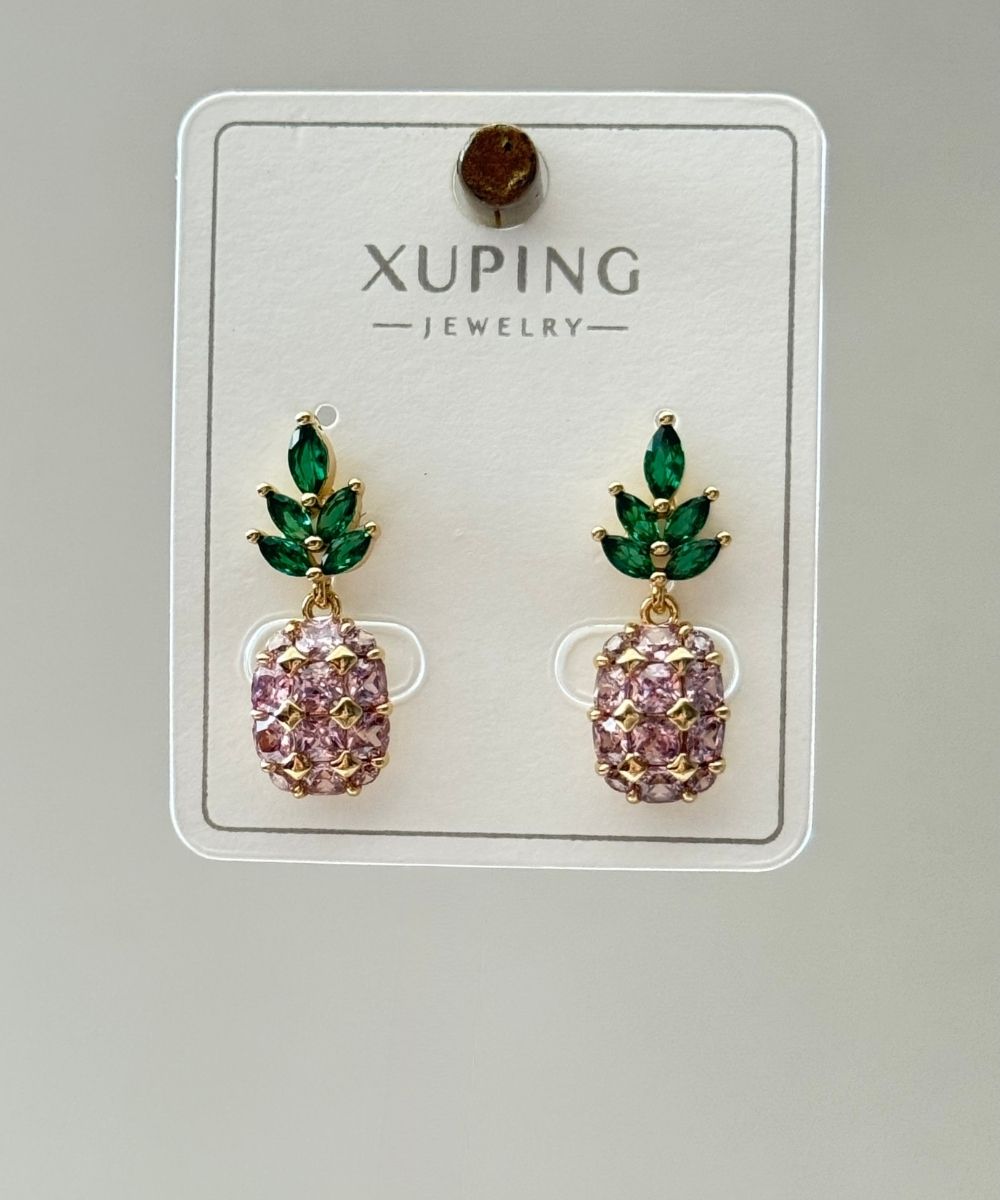 Xuping Ananas  Pembe Küpe
