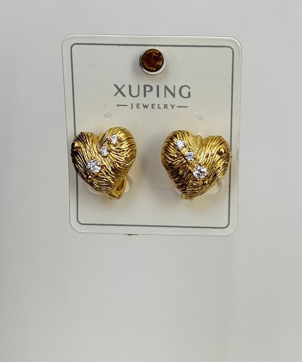 Xuping Vintage Desen Kalp Gold Küpe