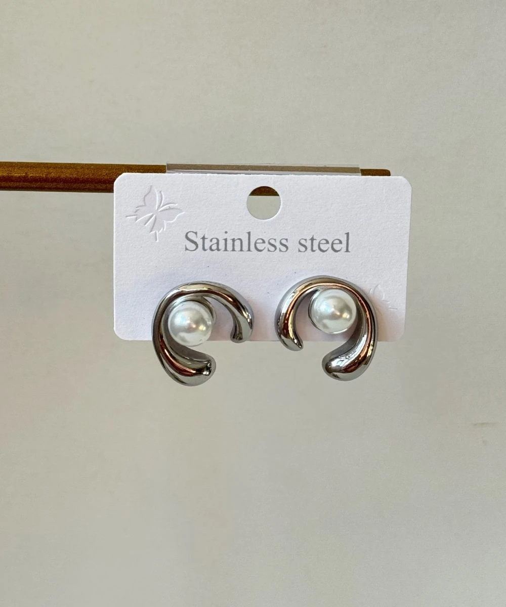 Çelik Ortası İncili Marta Küpe