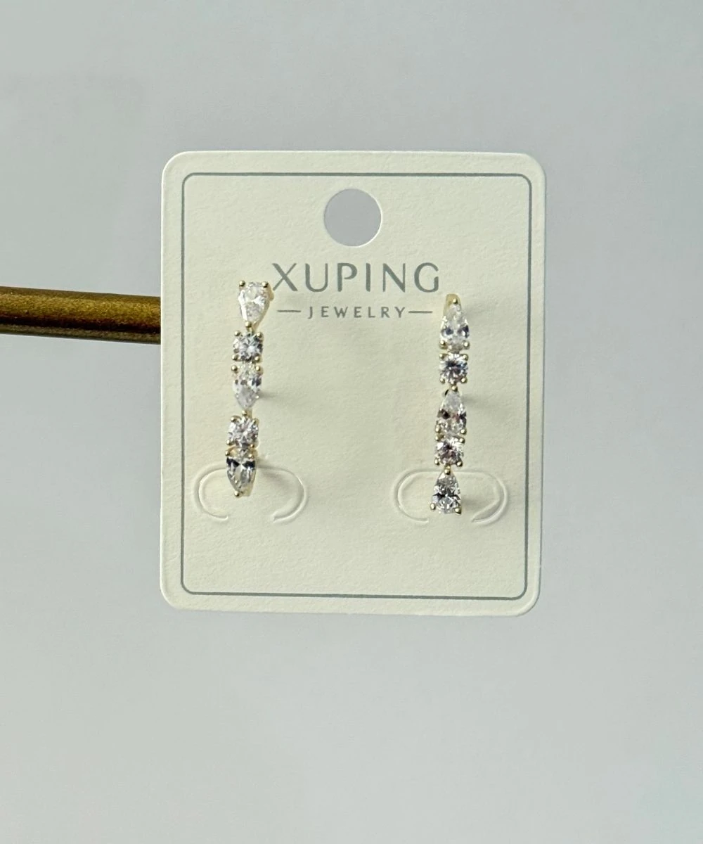 Xuping 2'Li Dikey Taşlı Küpe