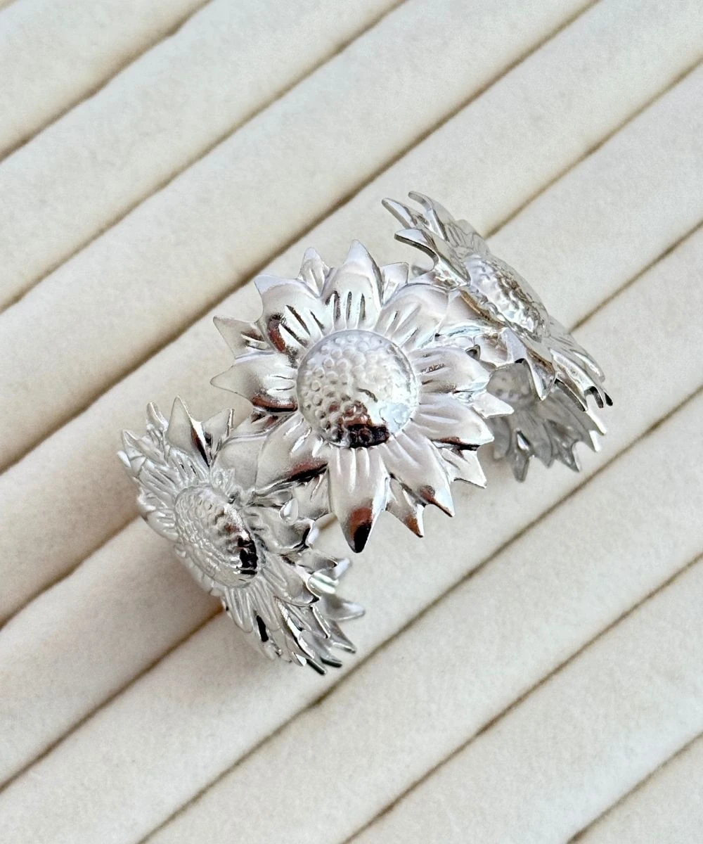 Çelik Papatya Silver Kelepçe