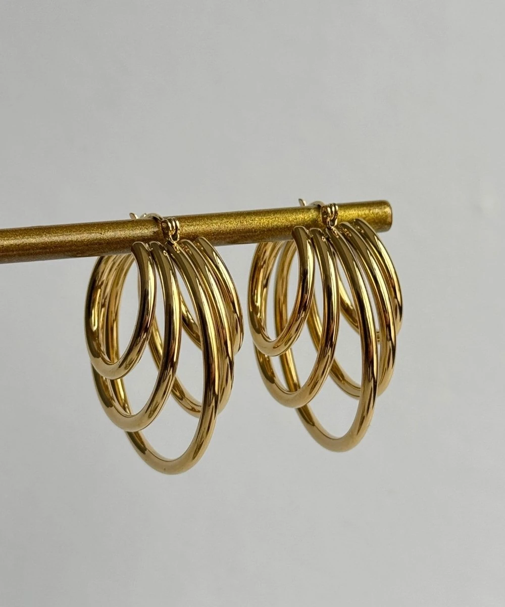 Çelik Beşli Halka Küpe