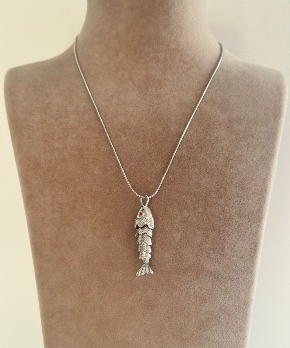 Çelik Balık Silver Kolye