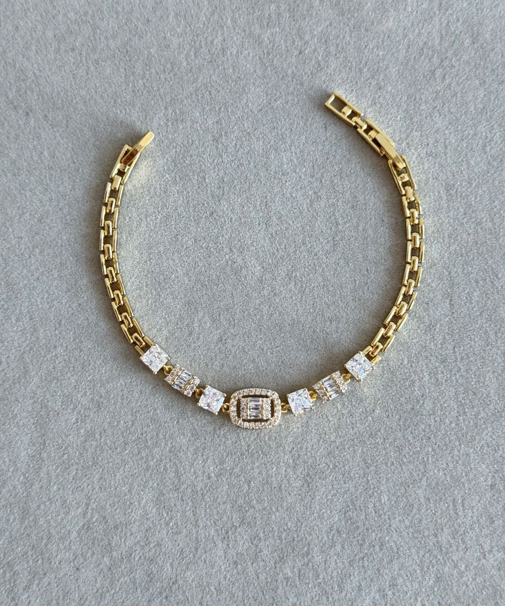 Xuping Baget Taşlı Gold Bileklik