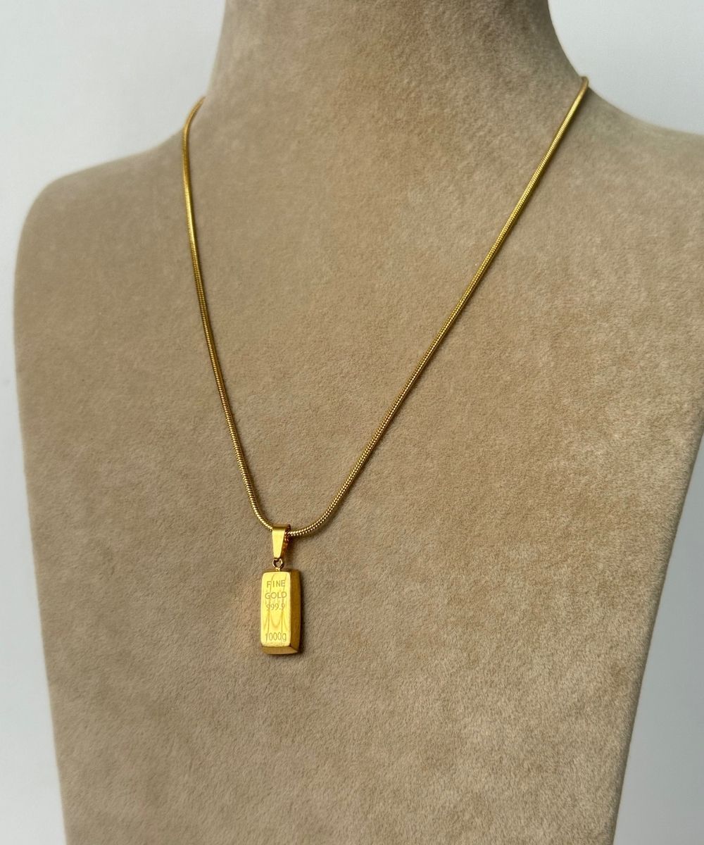 Çelik Külçe Kolye