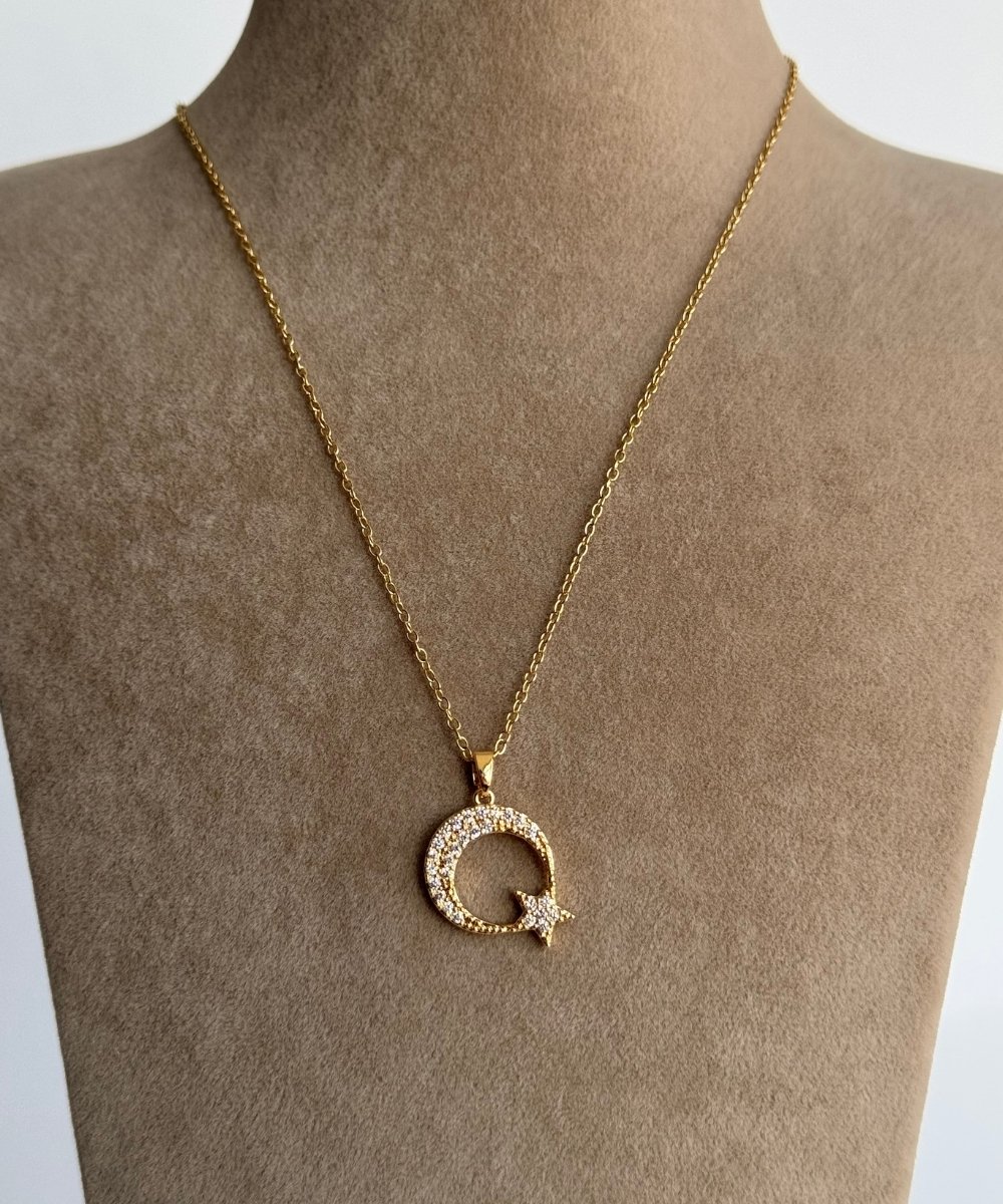 Çelik Ay Yıldızlı Kolye