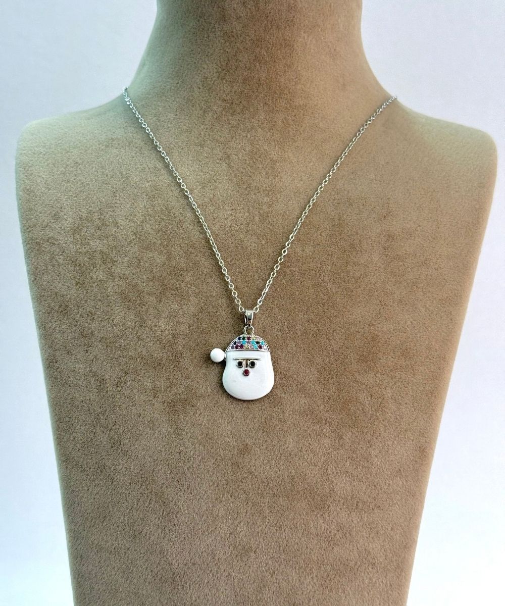 Çelik Noel Baba Silver Kolye