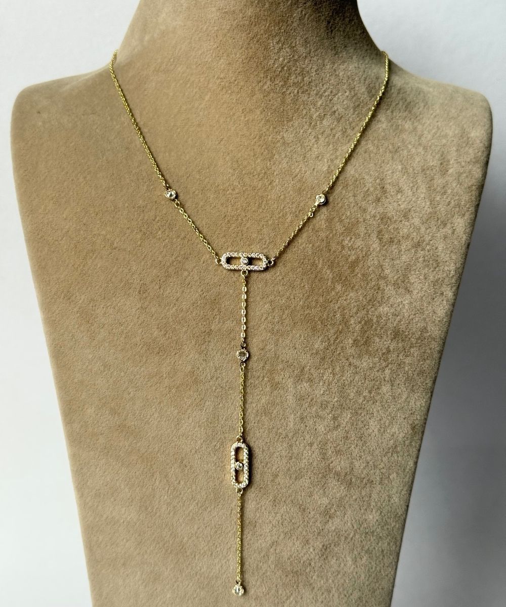 Vıp Dracul Taşlı Y Gold Kolye