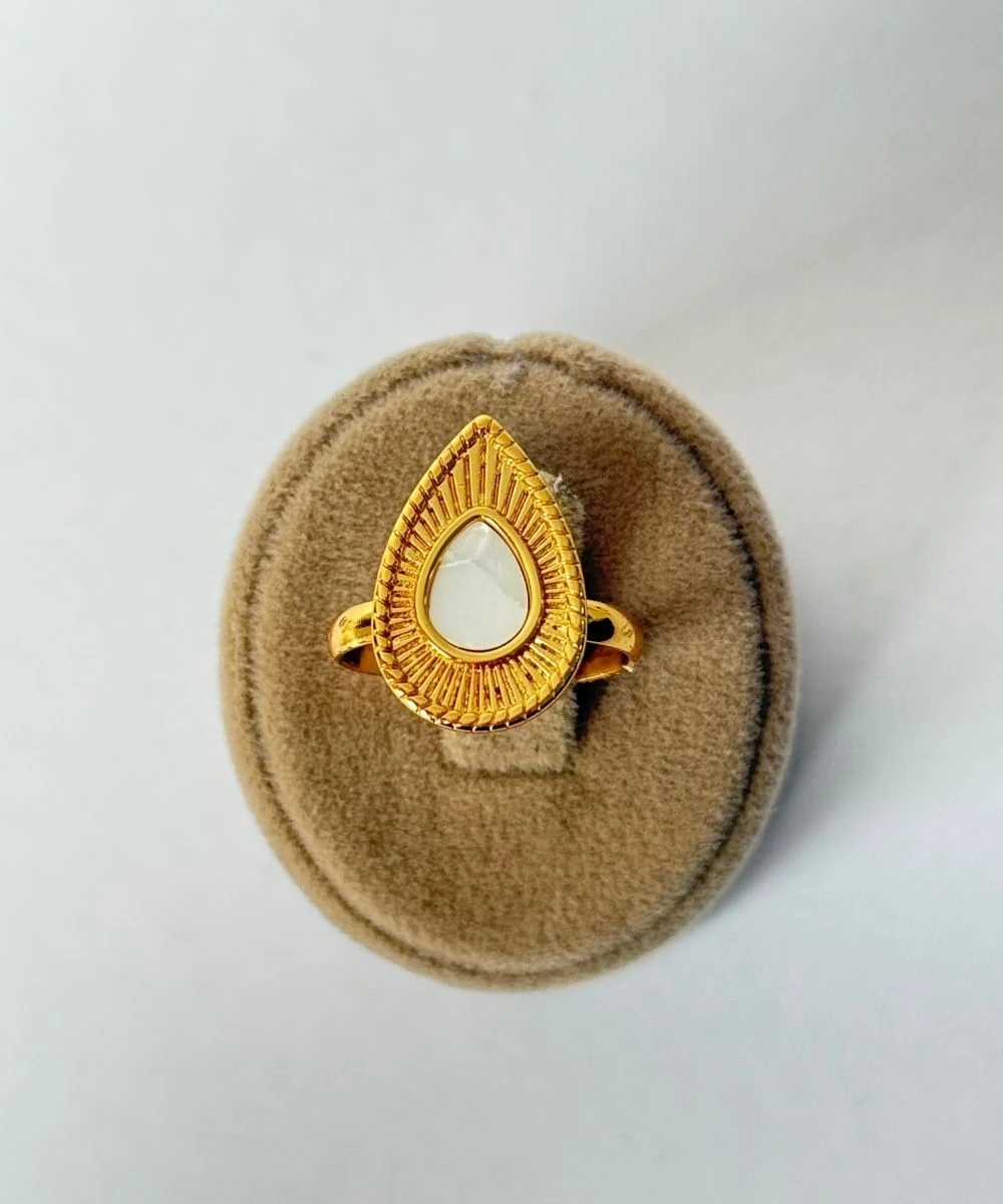 Çelik Sedef Damla Ayarlamalı Yüzük