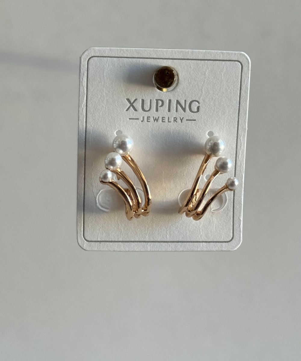 Xuping Üç Tomurcuk İnci Küpe