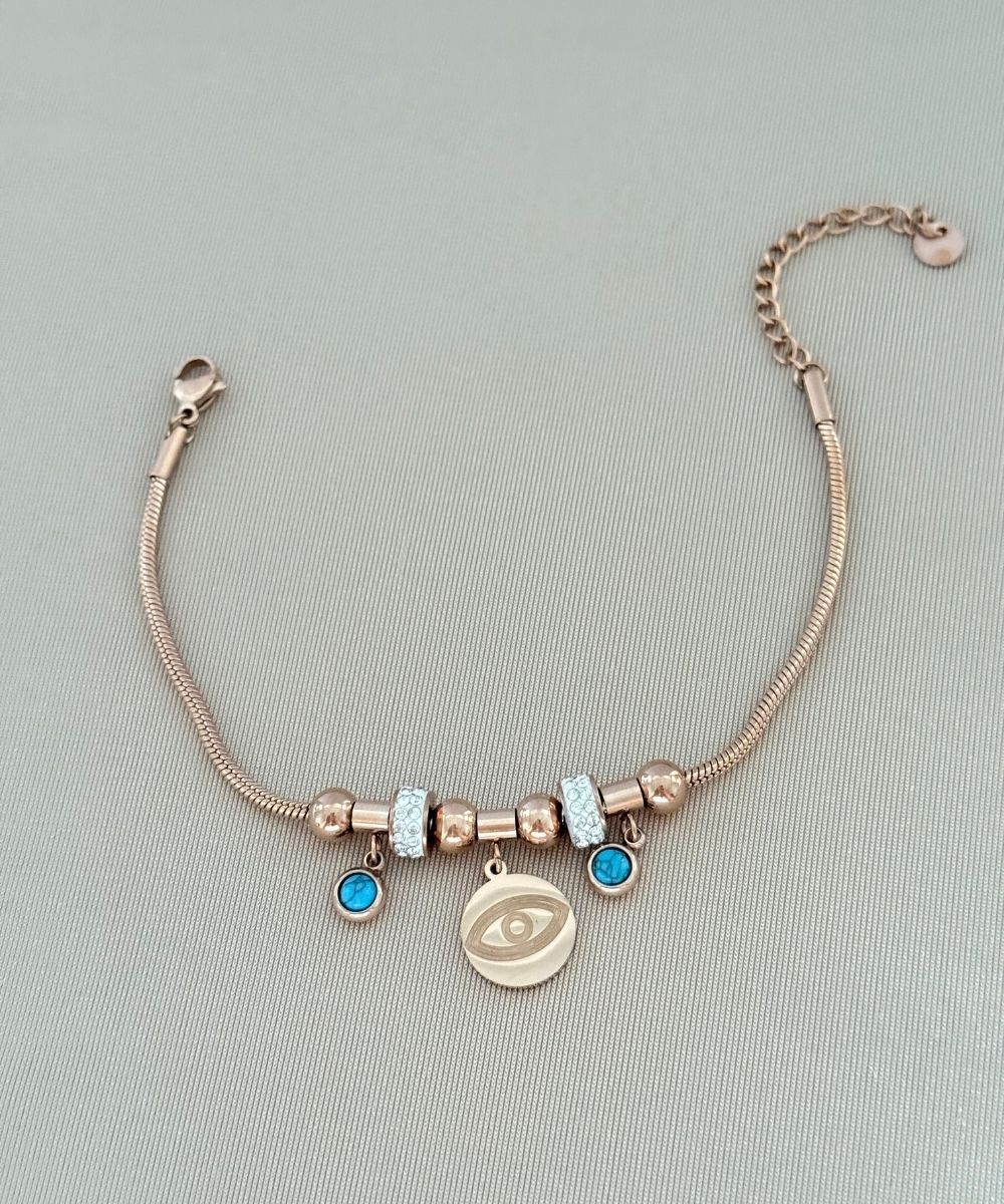 Çelik Pndr Mavi Toplu Göz Bileklik