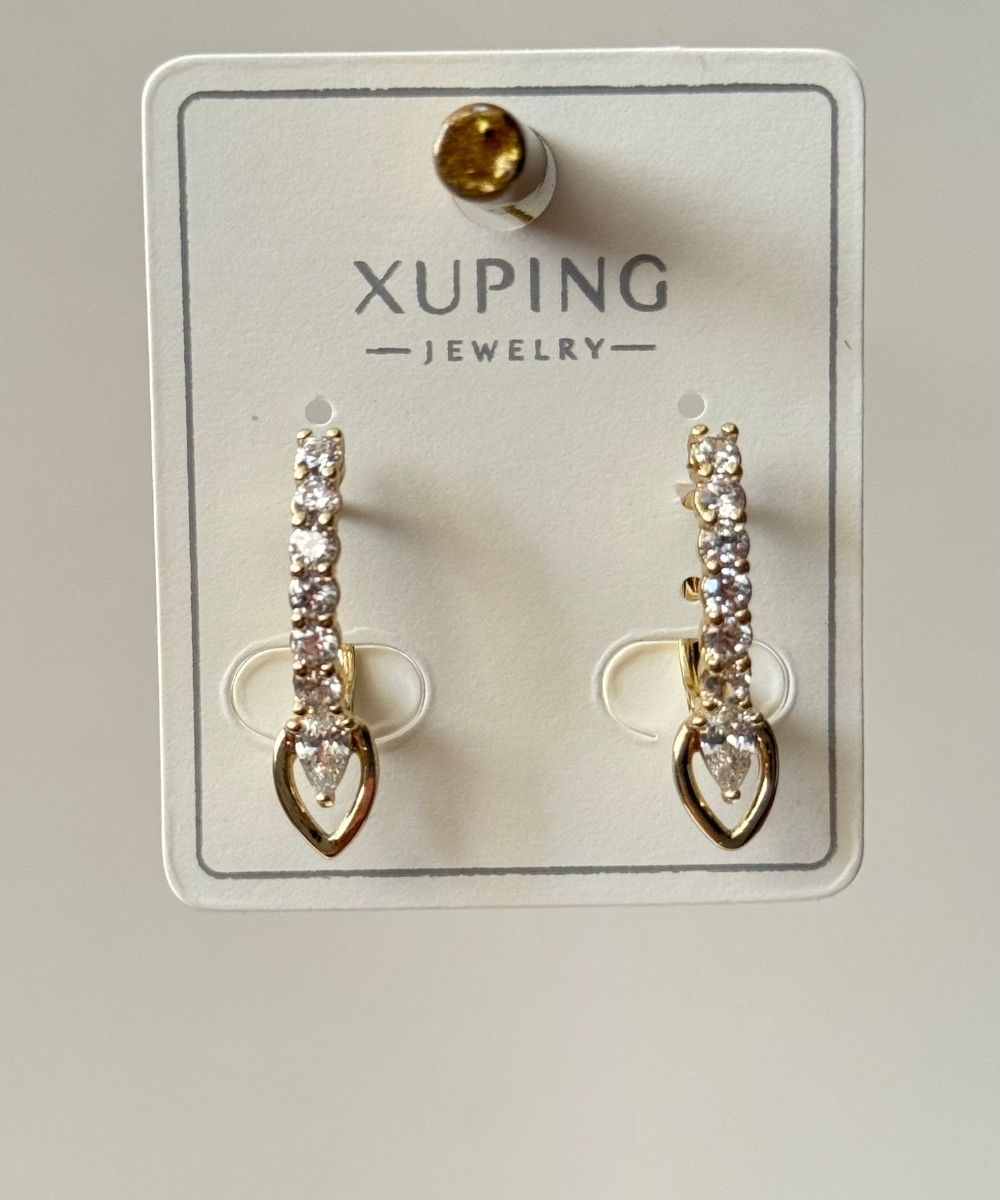 Xuping Taşlı Damla Desen Küpe