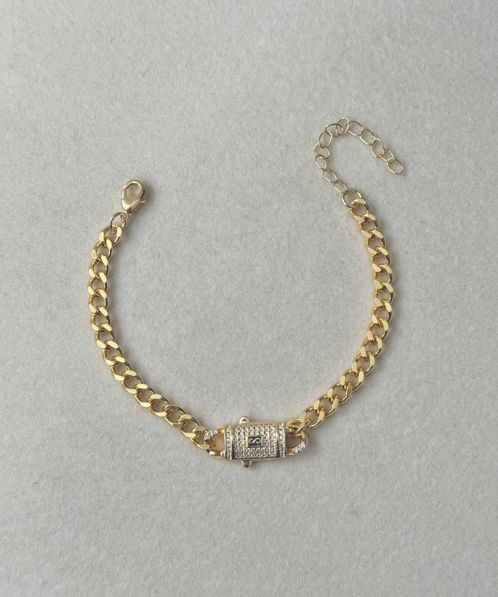Zirkon Taşlı Gold Bileklik