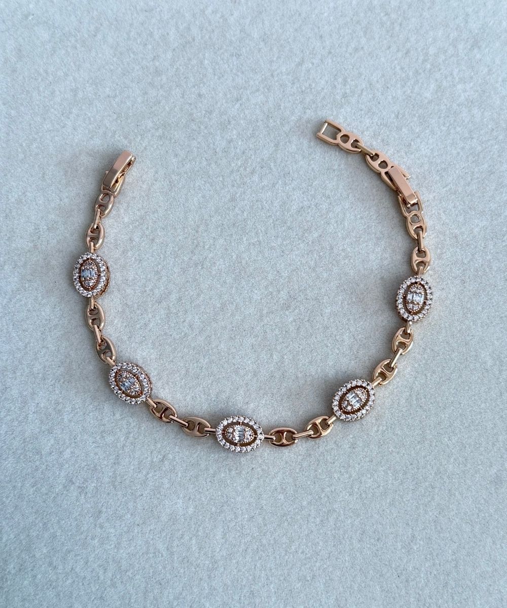 Xuping İç İçe Yuvarlak Taşlı Bileklik