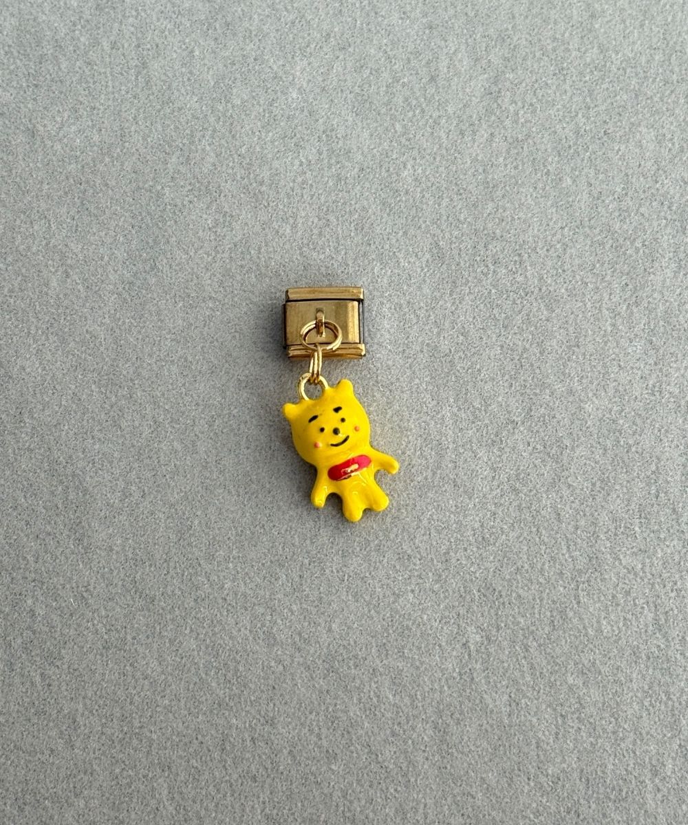 Çelik Sallantılı Sarı Ayıcık Nomi Charm
