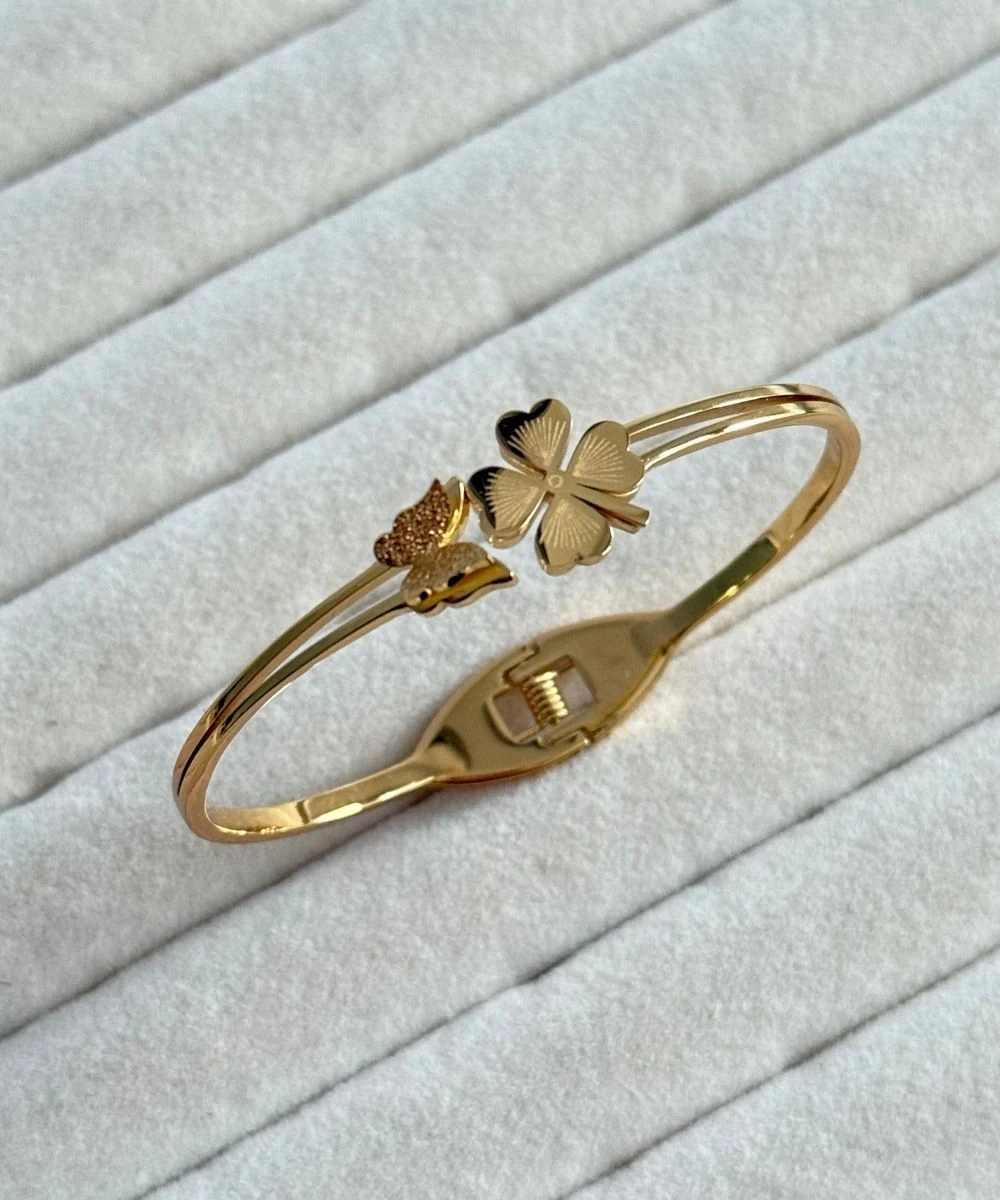 Çelik Kelebek Kalpli Yonca  Kelepçe