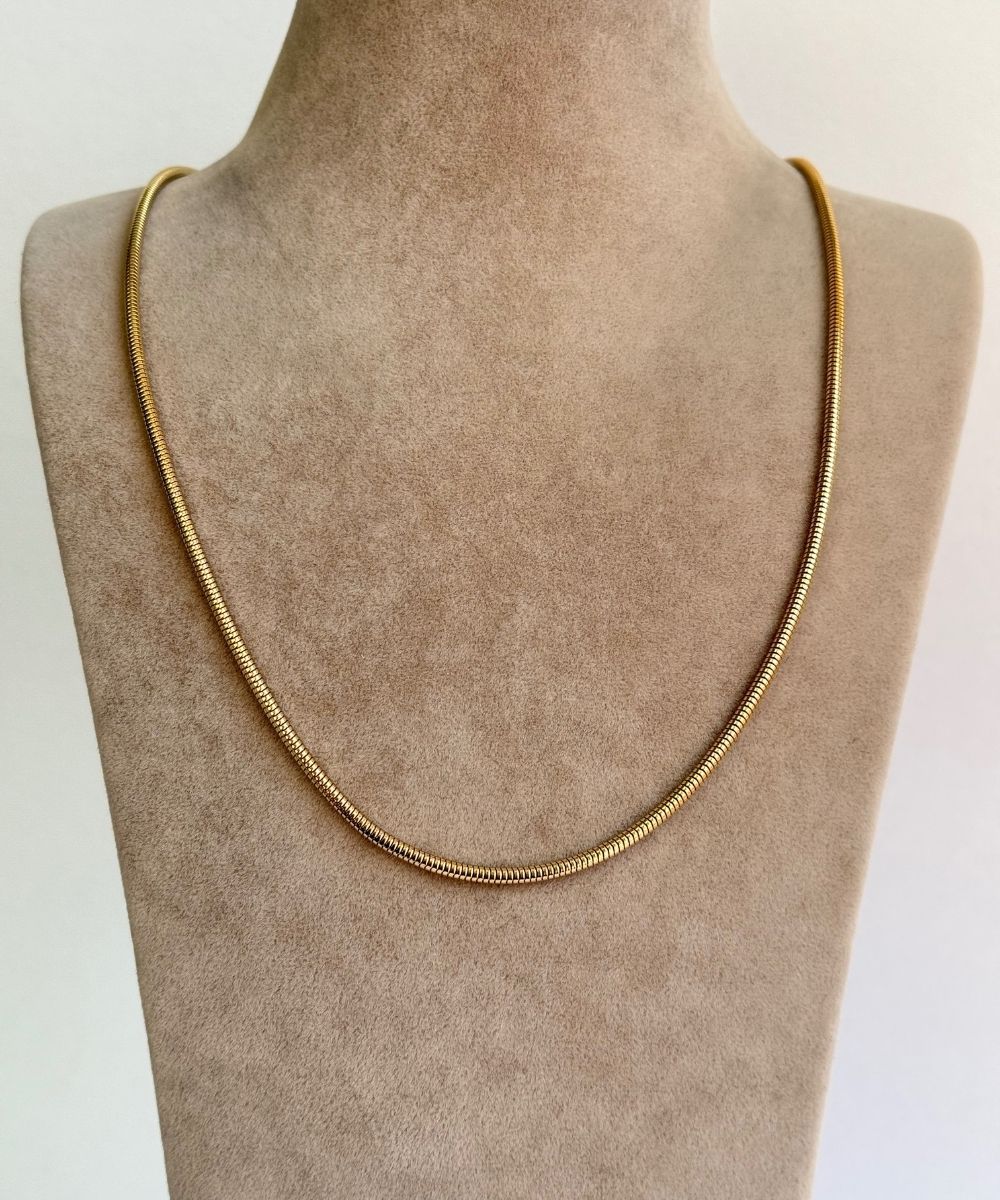 Çelik 60 Cm Tırtıklı Zincir Gold Kolye