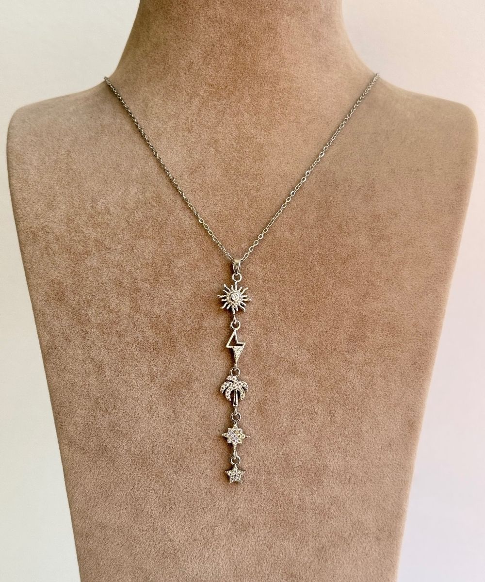 Çelik Güneş Sahil Y Silver Kolye