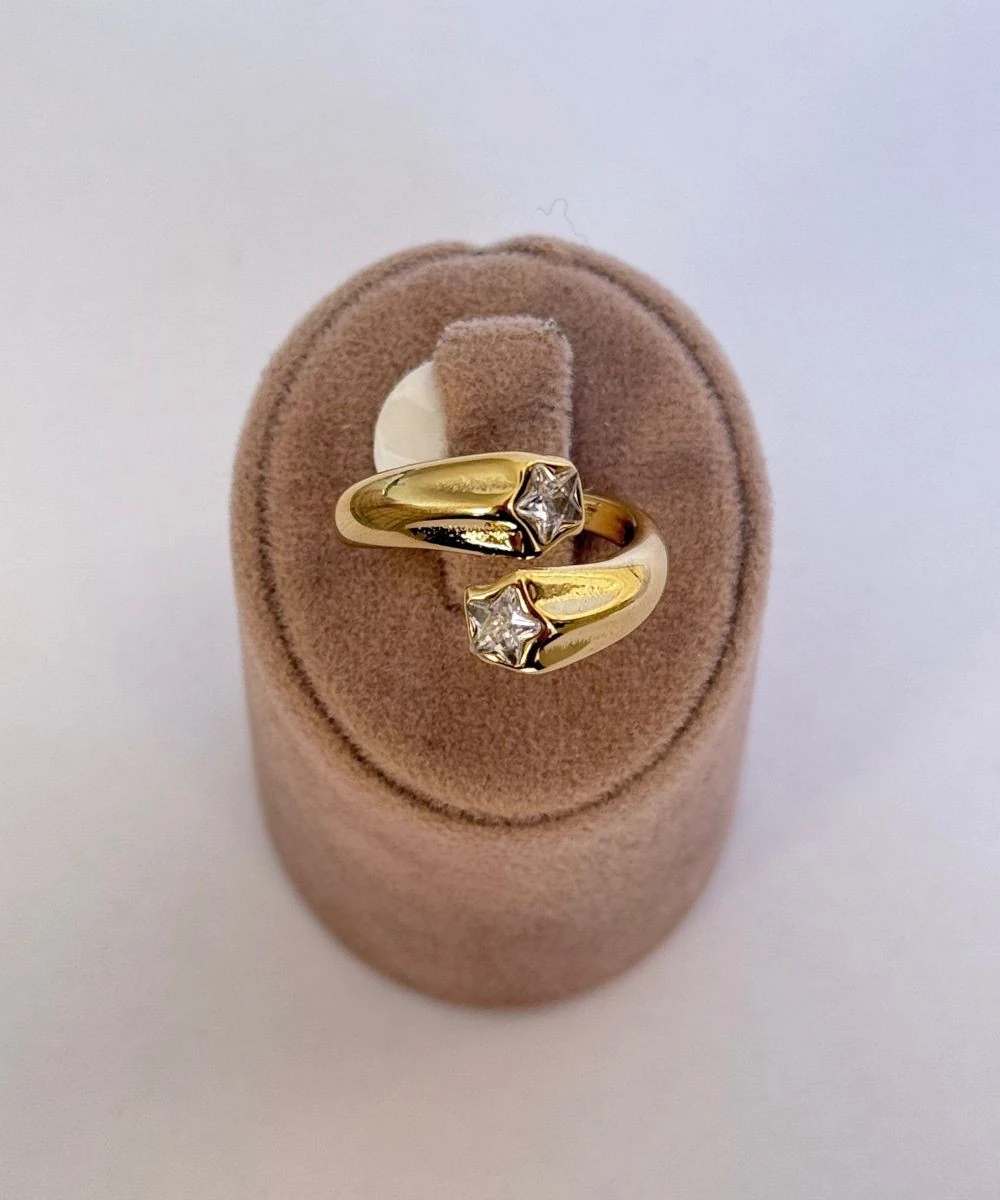 Çelik Sarmal Yıldız Taşlı Numaralı Yüzük