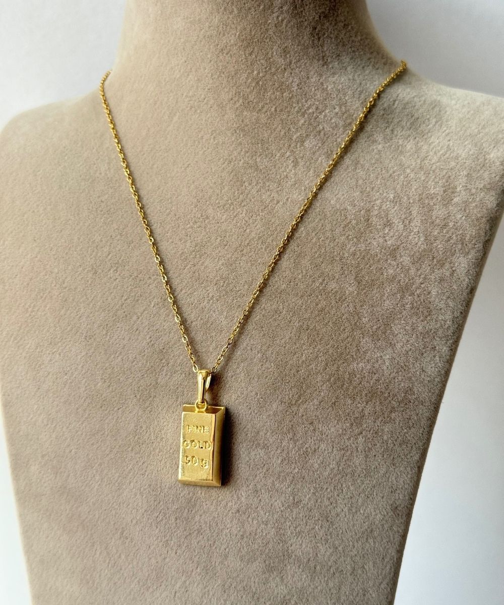 Çelik Kalın Külçe Kolye