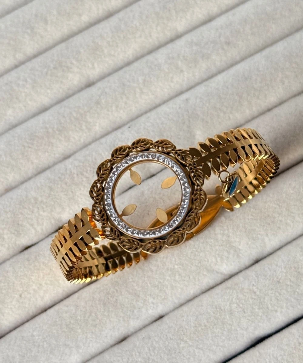 Çelik Taşlı Yaprak Sarmalı Kelepçe