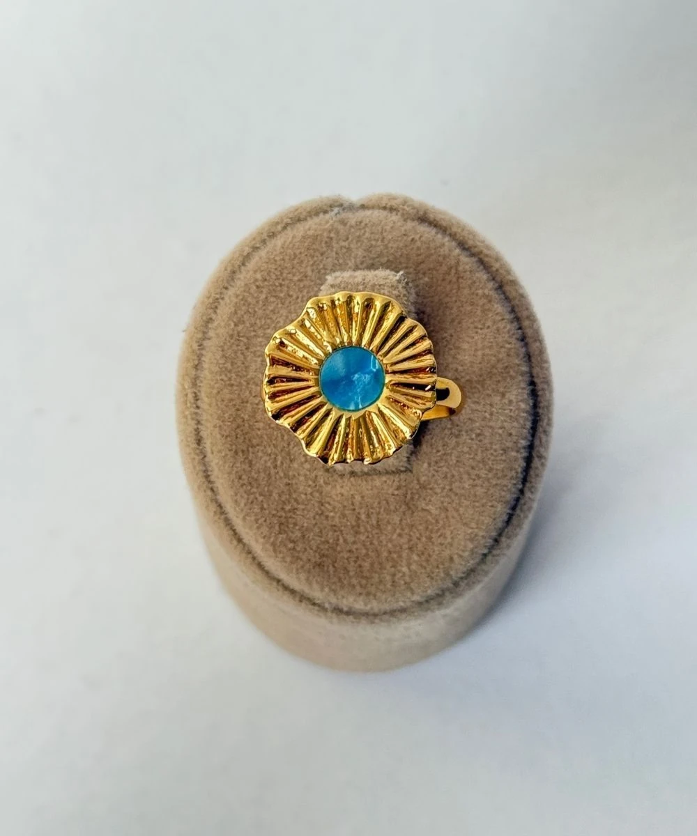 Çelik Mavi Parıltılı Yuvarlak Aydınlanma Ayarlamalı Yüzük