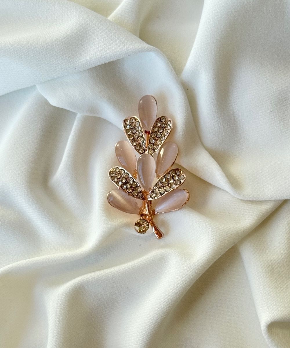 Vıp Pembe Taşlı Çam Broş