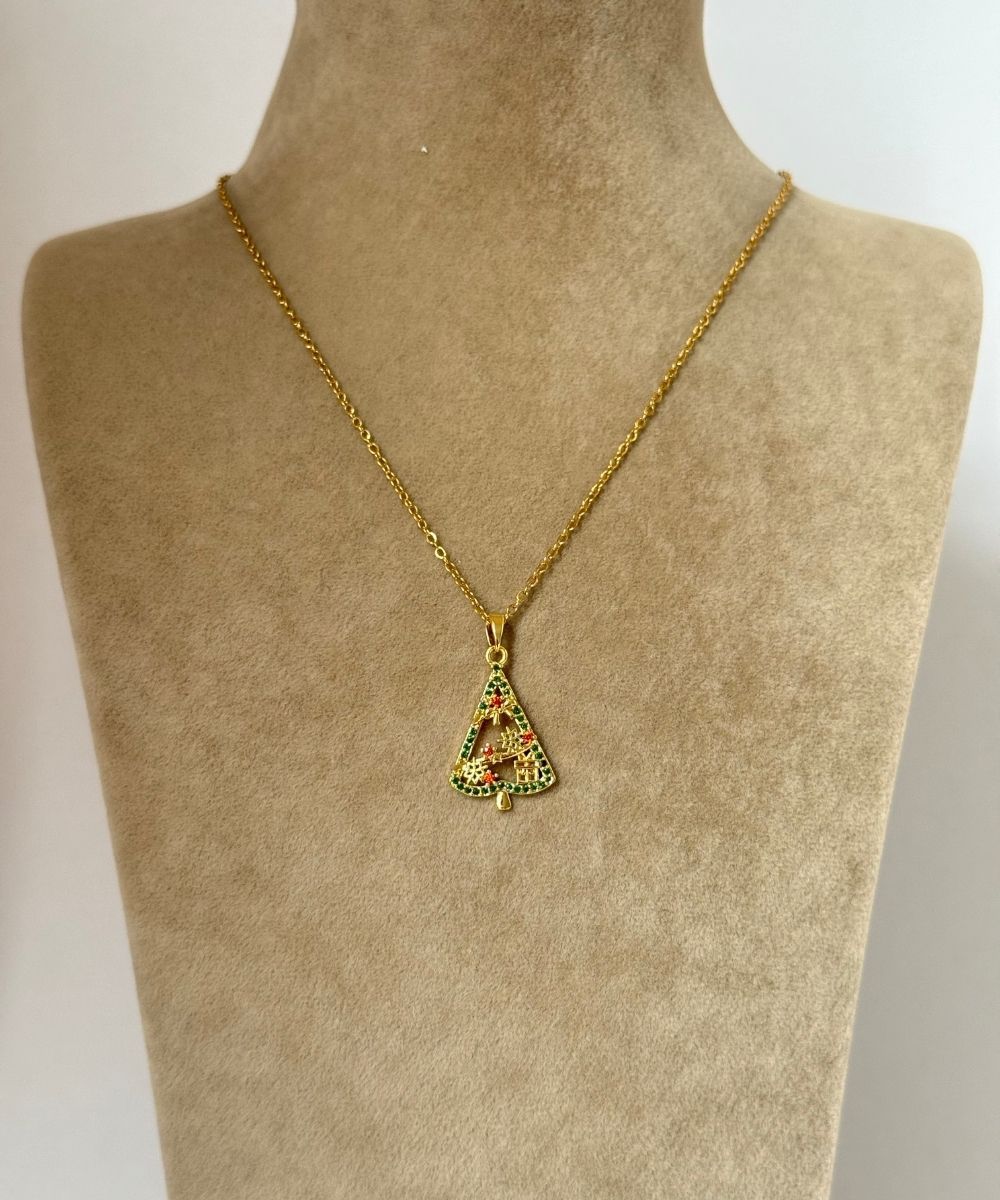 Çelik  Noel Çam Ağacı Kolye